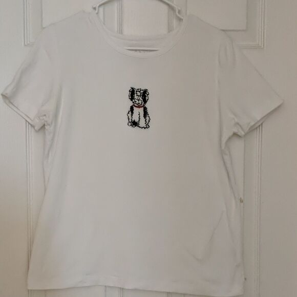 Christopher & Banks embroidered dog top Sz M - Picture 1 of 5